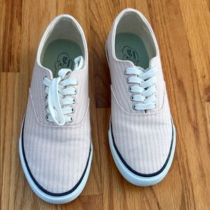 Sperry Light Pink Striped Sneakers